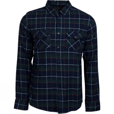 Camisa United By Blue Brooks Plaid Hombre - Azul Marino - Chile FYZ807361